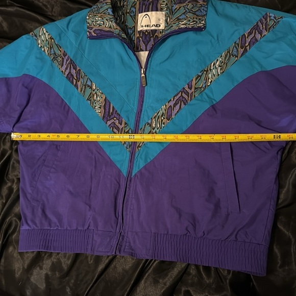 Vintage 90s HEAD Windbreaker Jacket Turquoise Purple Full Zip Streetwear Ski‎ - Picture 6 of 9